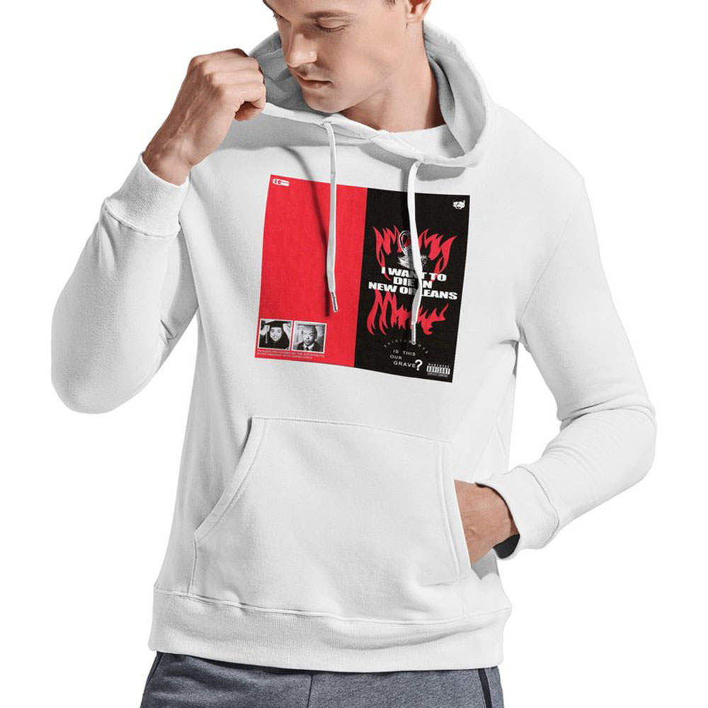 UICIDEBOY SUICIDEBOYS ALBUM COVER I WANT TO DIE IN NEW ORLEANS Essential Pullover Hoodie