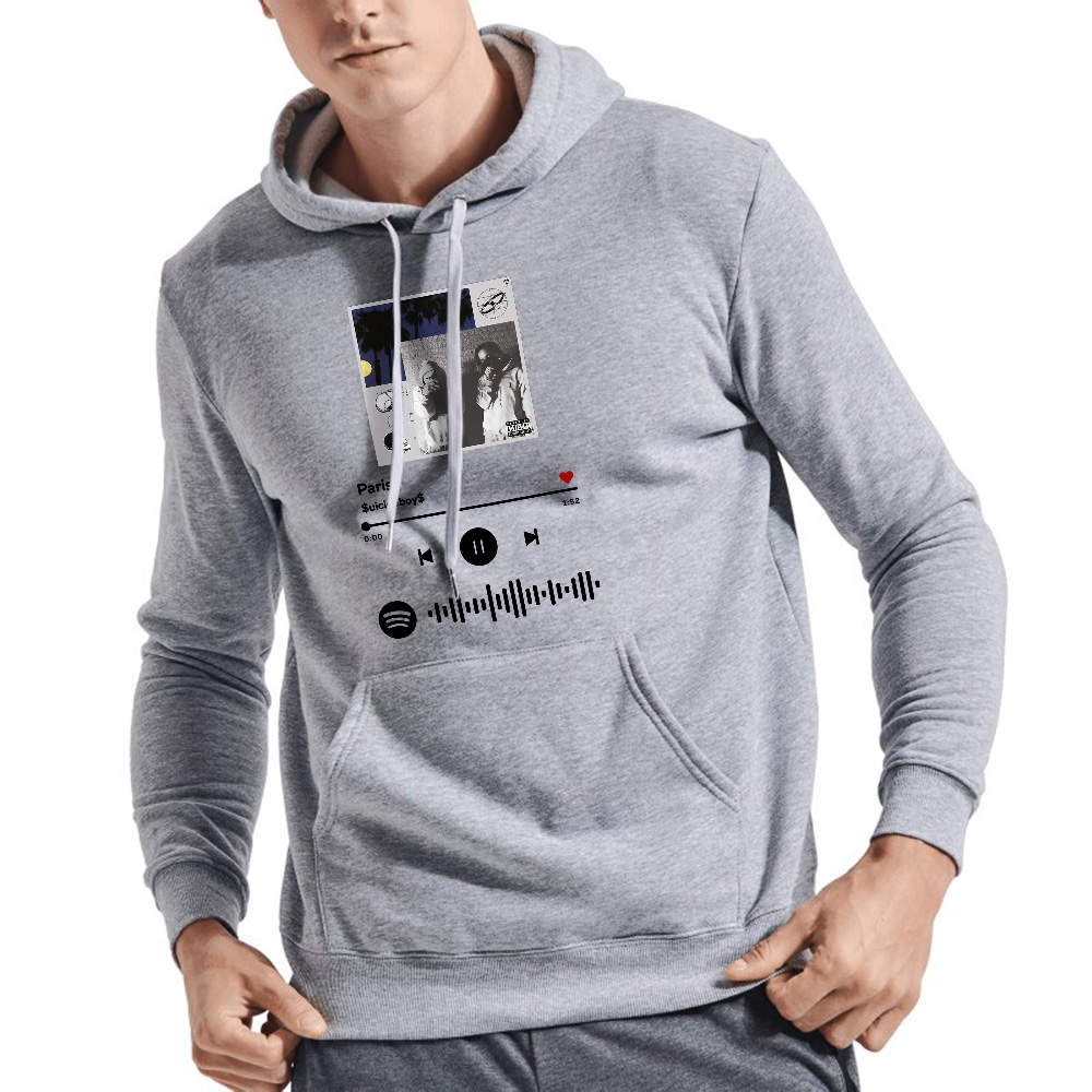 The Suicideboys Now the Moon's Rising Paris Scannable Spotify Code Hoodie to Keep You Warm In Every Cold Day.