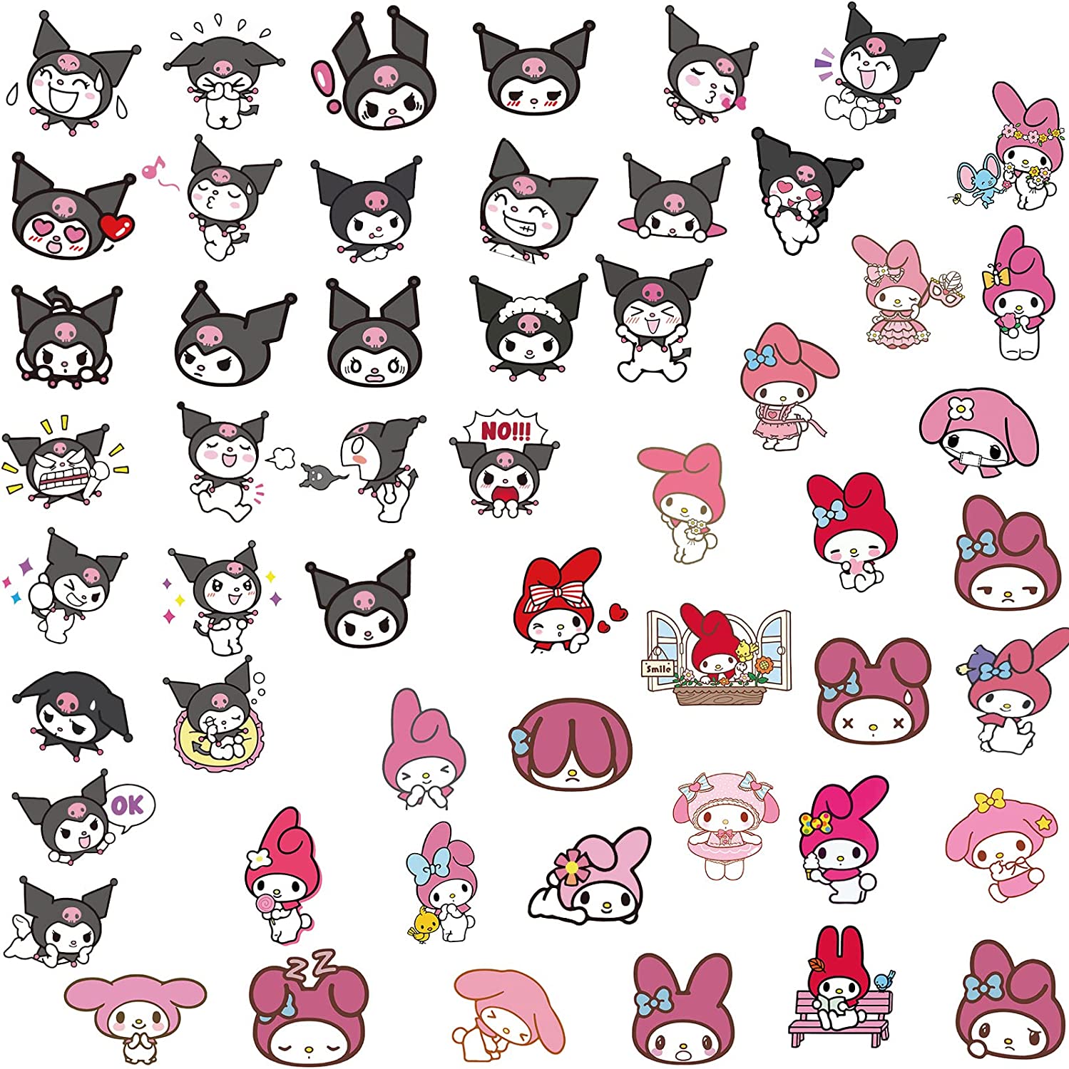 Get Perfect Kawaii Kuromi My Melody Stickers 100PCS Here With A Big ...