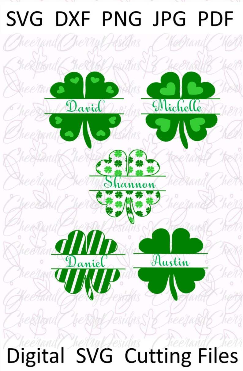 Shamrock SVG Monogram Frame St Patricks Day Svg Four Leaf Clover Svg#3