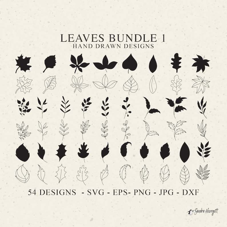 Fall Leaves Svg Fall Silhouette Botanical Decor Digital Download#1