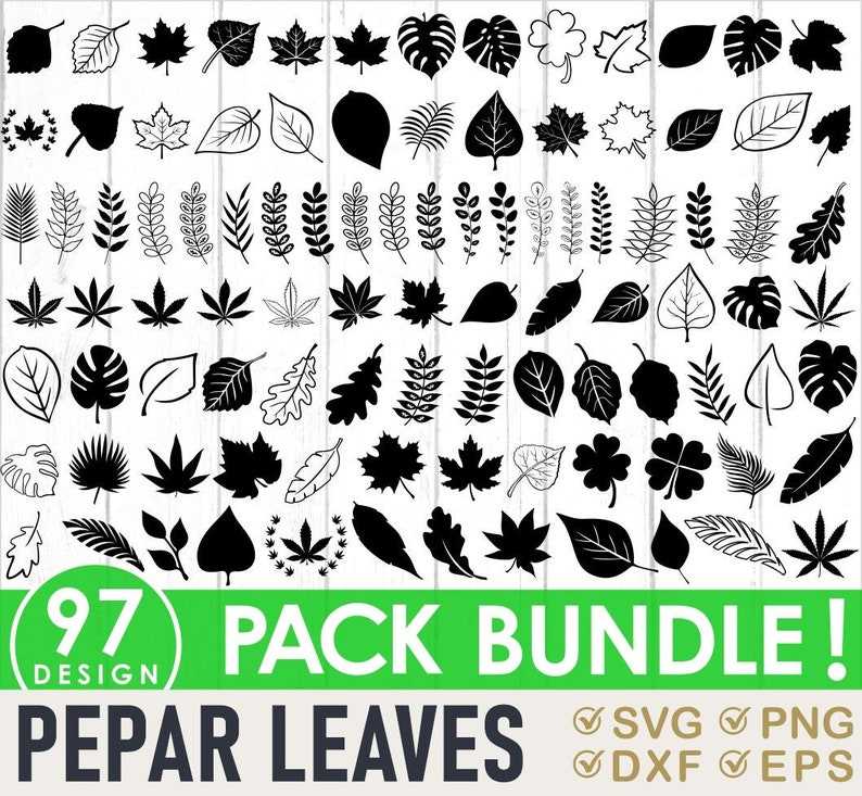 Paper Leaves Svg Bundle Leaf Svg File Flower Designs Leaves Cutting Digital Download#1