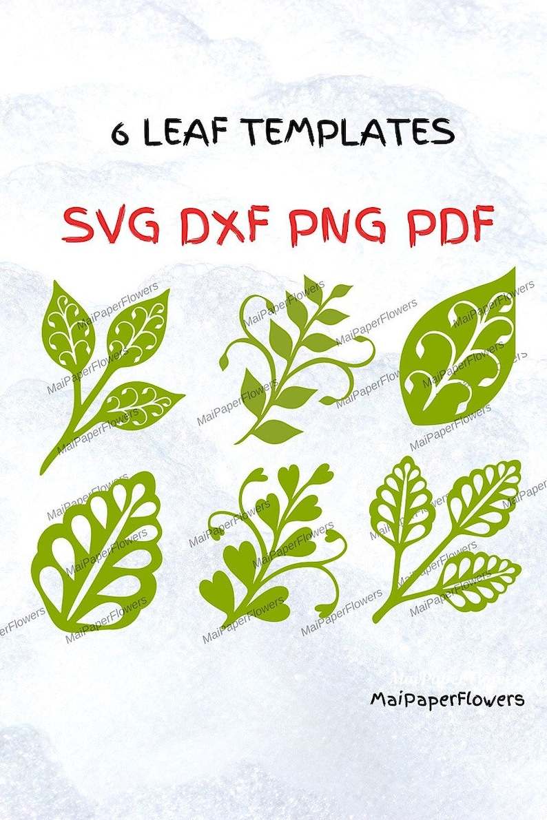 6 Paper Flower Leaves Svg Creativity and Fun Digital Download  