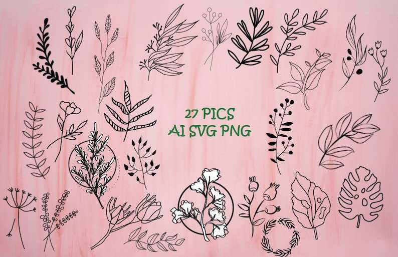 Flower Leaf Svg Files for Cricut Digital Download#1