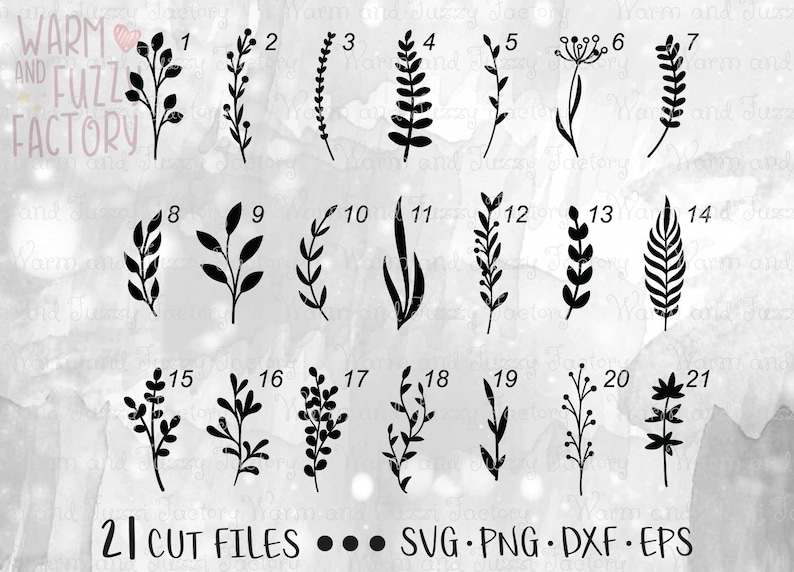 Leaves Svg File Branch Svg Leaf Svg Bundle, Branches Svg Cut Files for Cricut Silhouette Digital Download#2