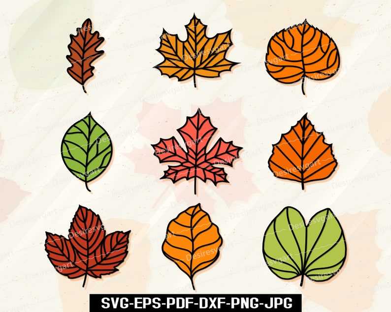 Fall Leaf Svg Fall Leaf Svg, Autumn Leaf Svg Layered Leaf Svg Skeleton Leaf Svg Digital Download#3
