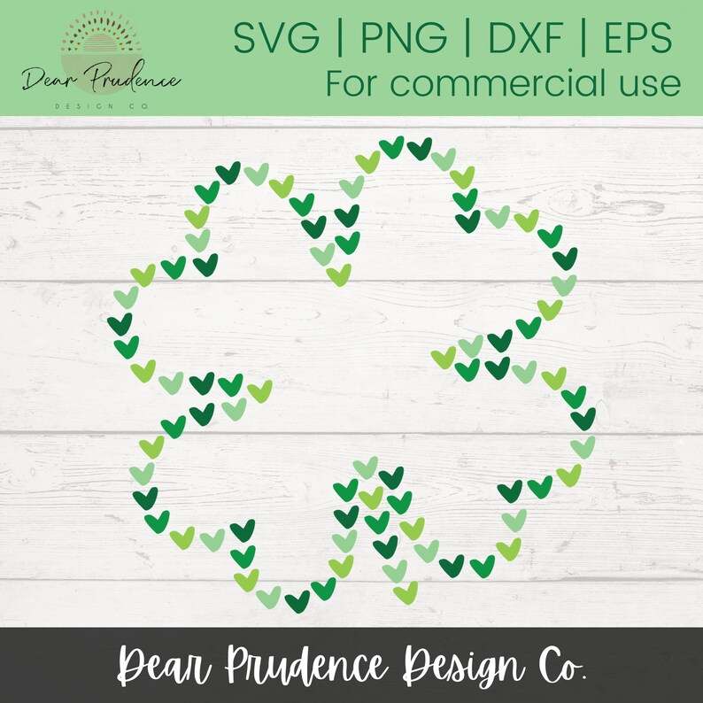 Four Leaf Clover Svg Lucky Svg Heart Svg Cricut Cut Files Digital Download#3