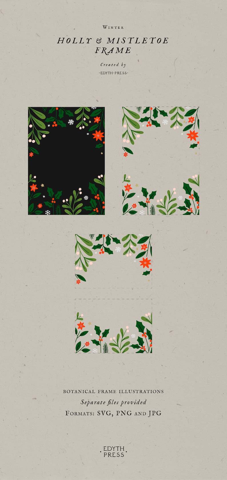 Christmas Clipart Border Frame Background Svg Perfect for Crafting & Design Projects