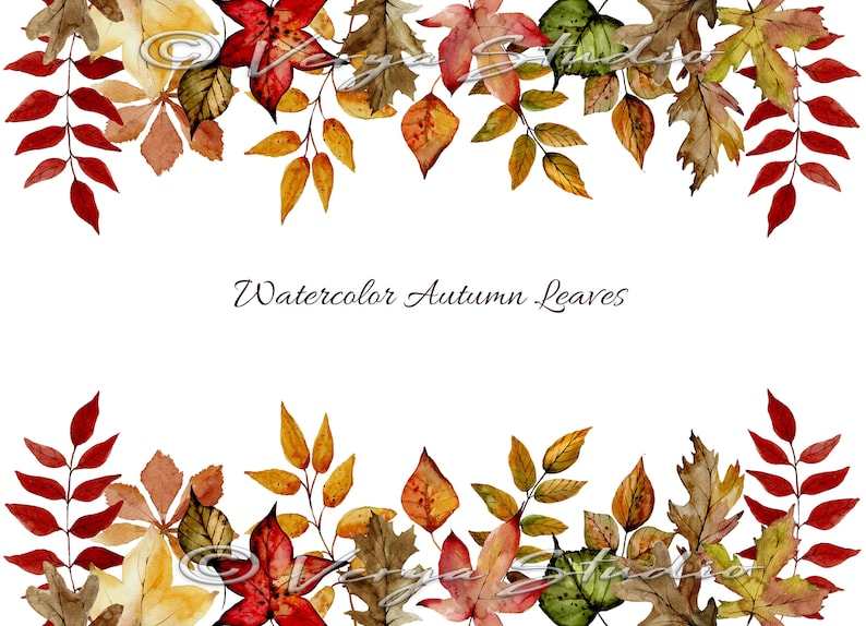 Watercolor Fall Leaves Clipart Svg Autumn Clipart Fall Clipart Digital Download#3