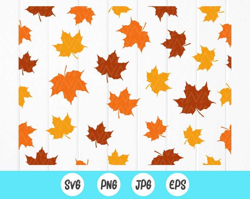 Maple Leaf Seamless Pattern Svg Autumn Leaves Pattern Svg Instant Download Files for Cricut#1