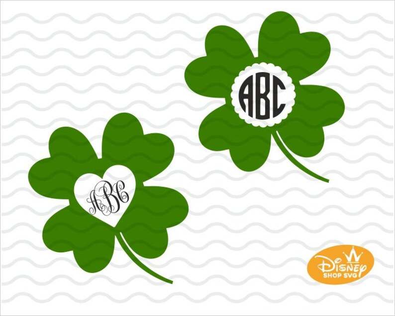 Four Leaf Clover Svg 4 Lleaf Clover Monogram Svg Instant Download#1
