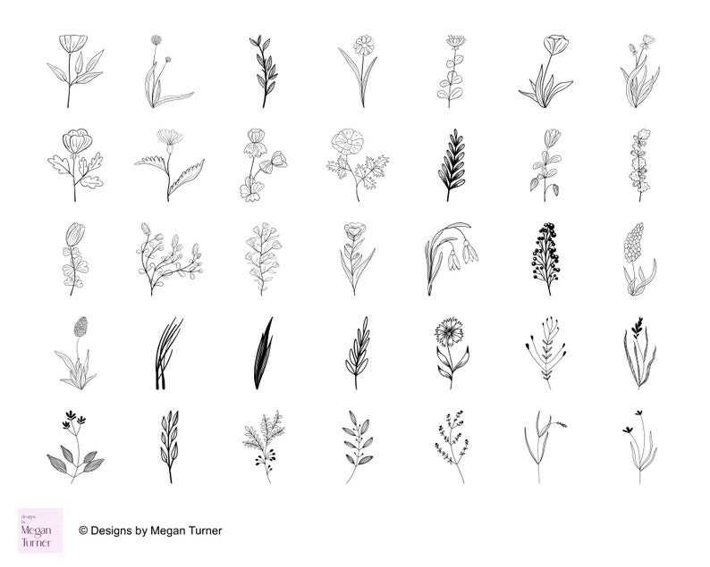 Wildflower Svg Bundle Flower Leaf Svg Floral Svg Digital Download#6