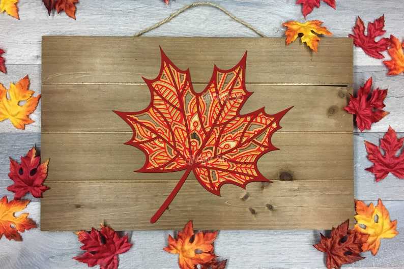 3D Layered Maple Leaf Svg Fall Svg, Cut File#7