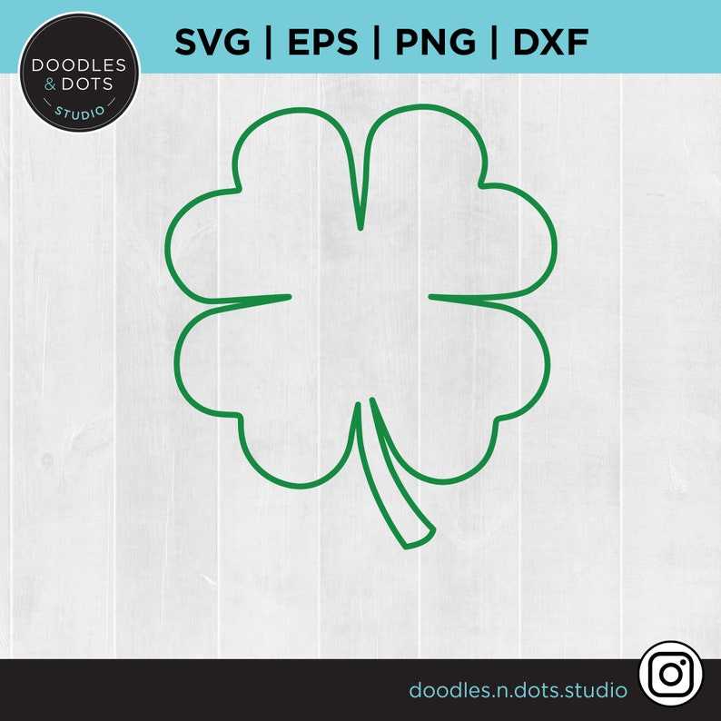 Four Leaf Clover Svg Lucky Clover Svg Simple Svg for Cricut#3