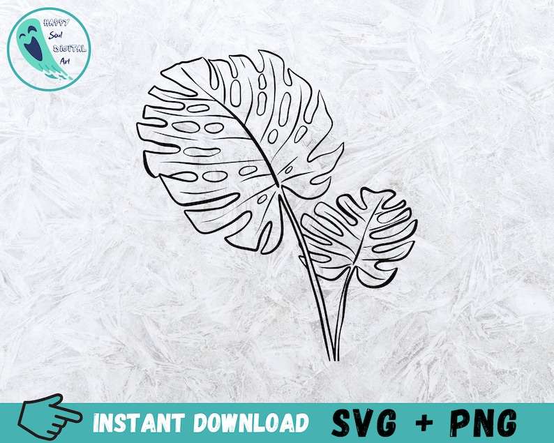 Monstera Leaf Svg Tropical Leaf Cricut, Tropical Leaf Silhouette Digital Download#3