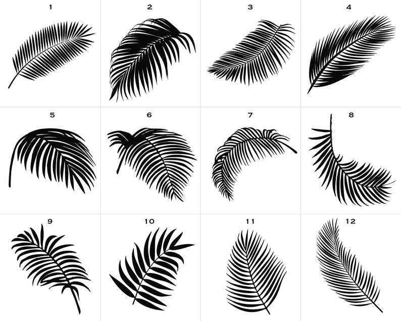 Palm Leaf Svg Bundle Cricut Silhouette Cut Files Digital Download#2