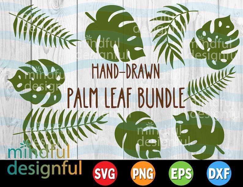 Palm Leaf Svg Bundle Tropical Leaf Svg Files Palm Leaf Clipart Cricut Silhouette Cut Files#1