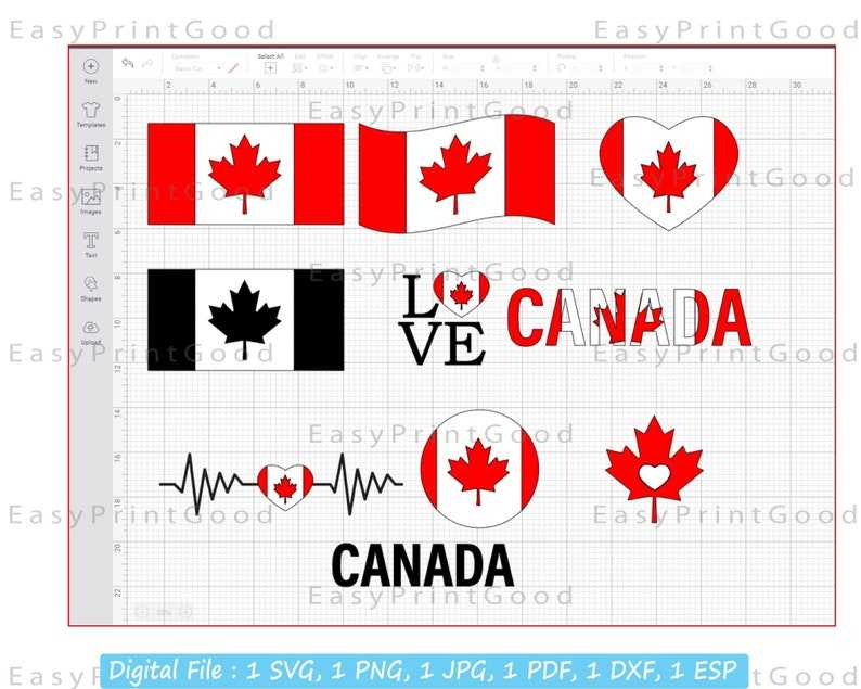 Canada Flag Svg Maple Leaf Svg Cricut Cut Files Digital Download#3