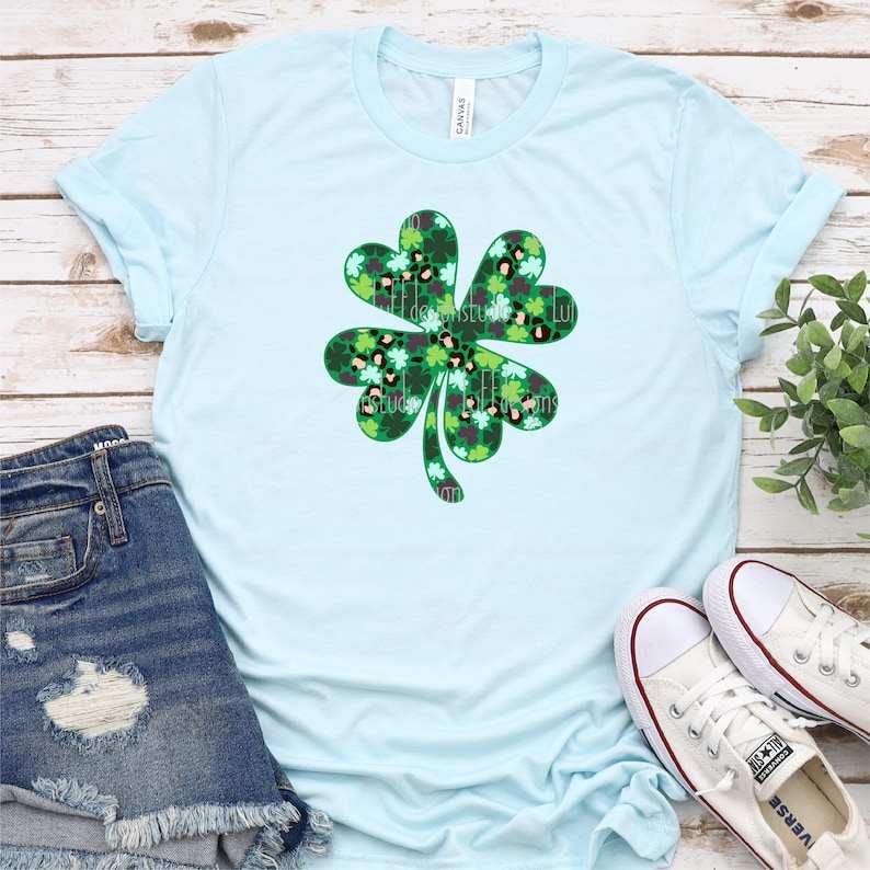 Four Leaf Clover Svg St Patty's Day Shirt Svg Cricut Cut Files Digital Download#5