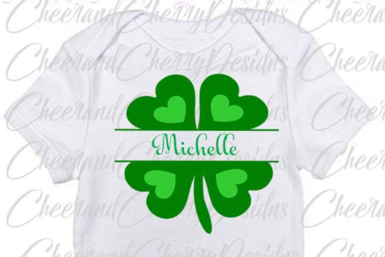 Shamrock SVG Monogram Frame St Patricks Day Svg Four Leaf Clover Svg#2