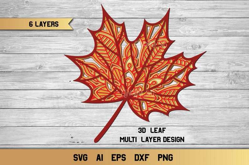 3D Layered Maple Leaf Svg Fall Svg, Cut File#2