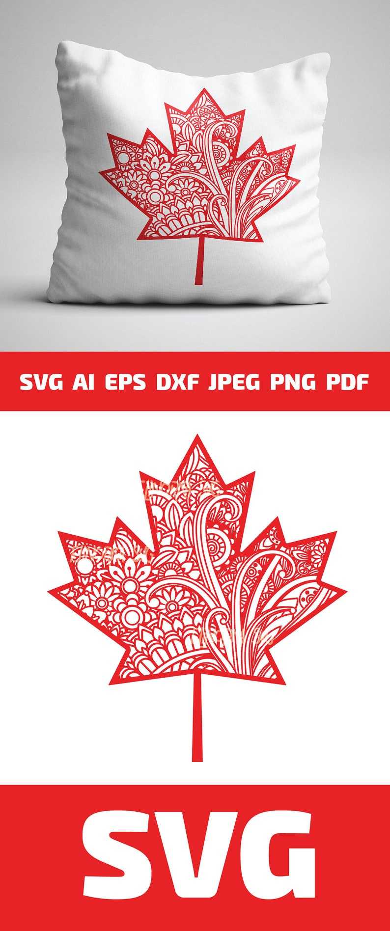 Maple Leaf Svg Canada Day Svg Fall Mandala Svg Canadian Maple Leaf#9