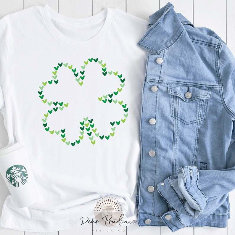 Four Leaf Clover Svg Lucky Svg Heart Svg Cricut Cut Files Digital Download#2