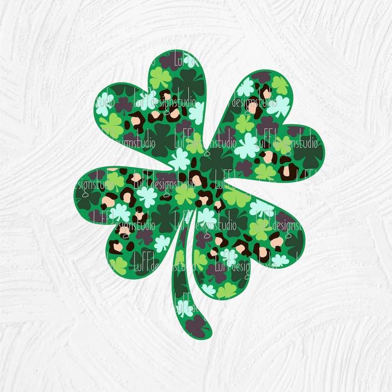 Four Leaf Clover Svg St Patty's Day Shirt Svg Cricut Cut Files Digital Download#6