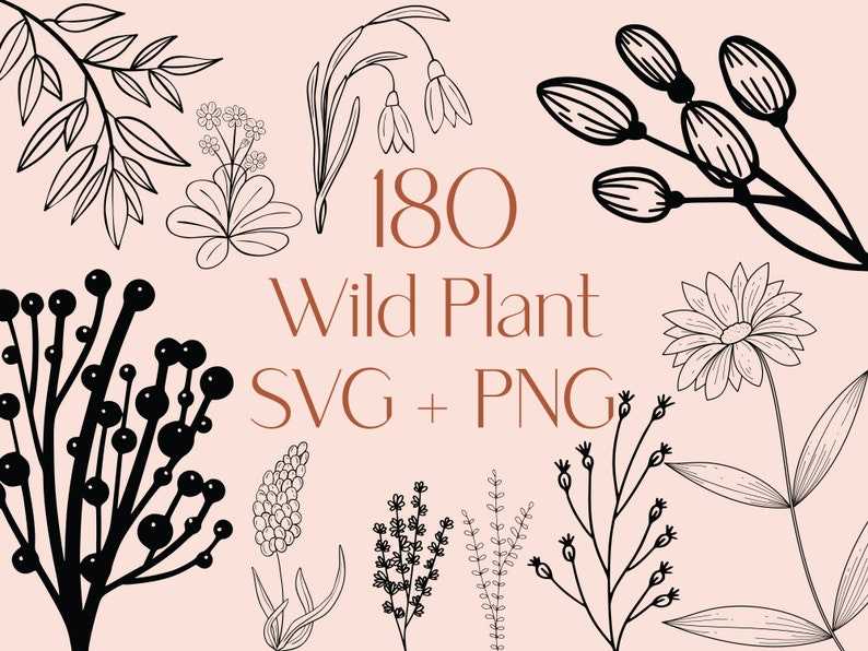 Wildflower Svg Bundle Flower Leaf Svg Floral Svg Digital Download#1