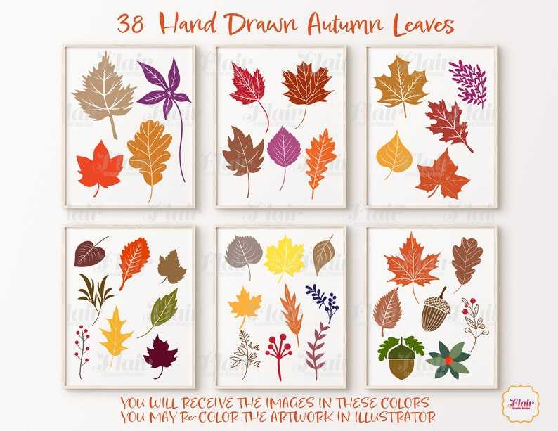 Autumn Leaves Svg Bundle Digital Clipart Fall Leaf Divider Svg#4