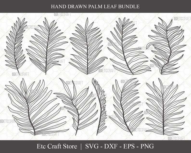 Palm Leaves Outline Svg High Quality Perfect for your Design 