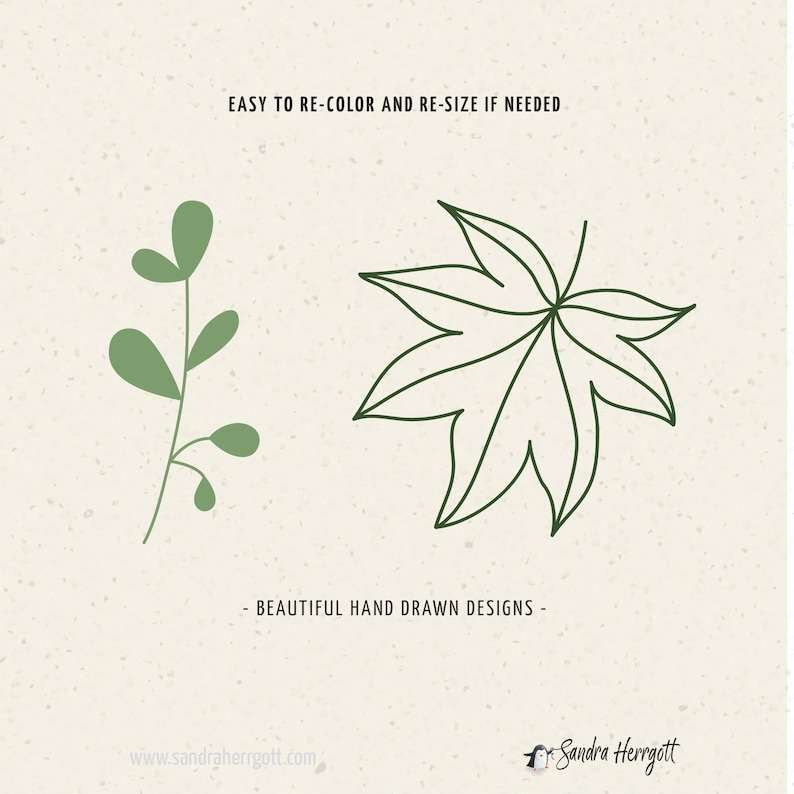 Fall Leaves Svg Fall Silhouette Botanical Decor Digital Download#2