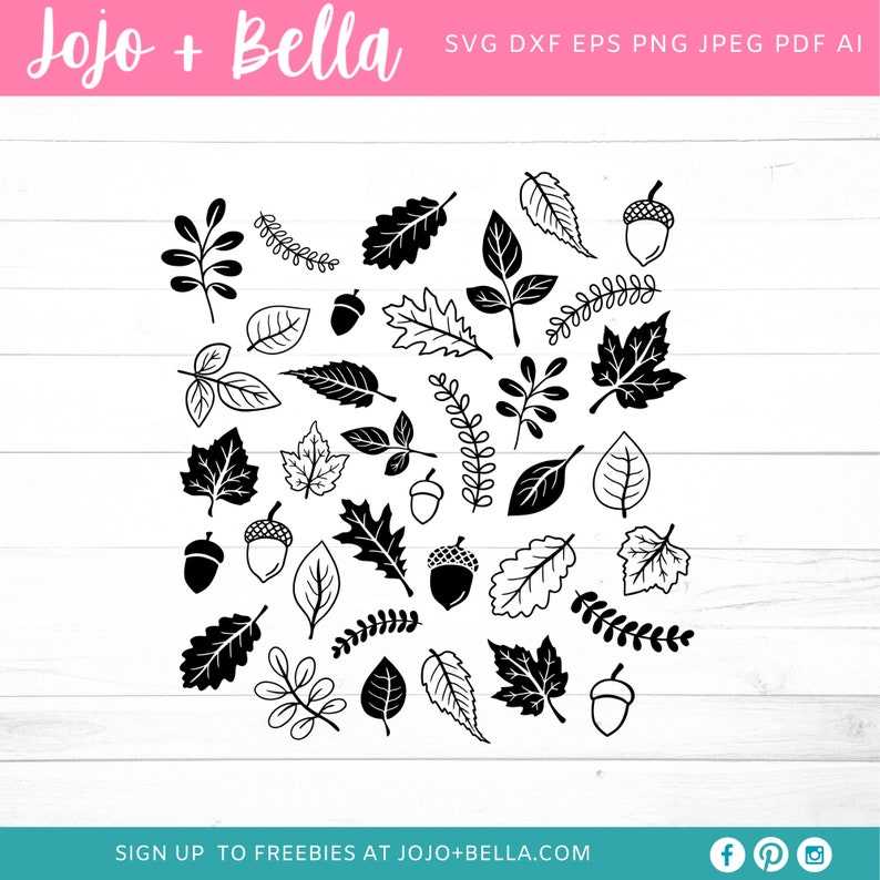 Fall Leaves Svg Bundle Autumn Svg Files for Cricut, Silhouette Digital Download#4