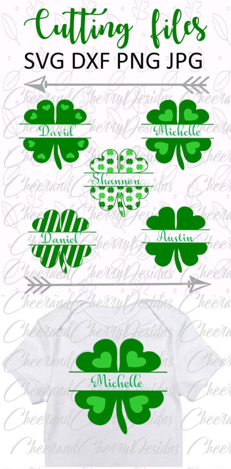 Shamrock SVG Monogram Frame St Patricks Day Svg Four Leaf Clover Svg#4