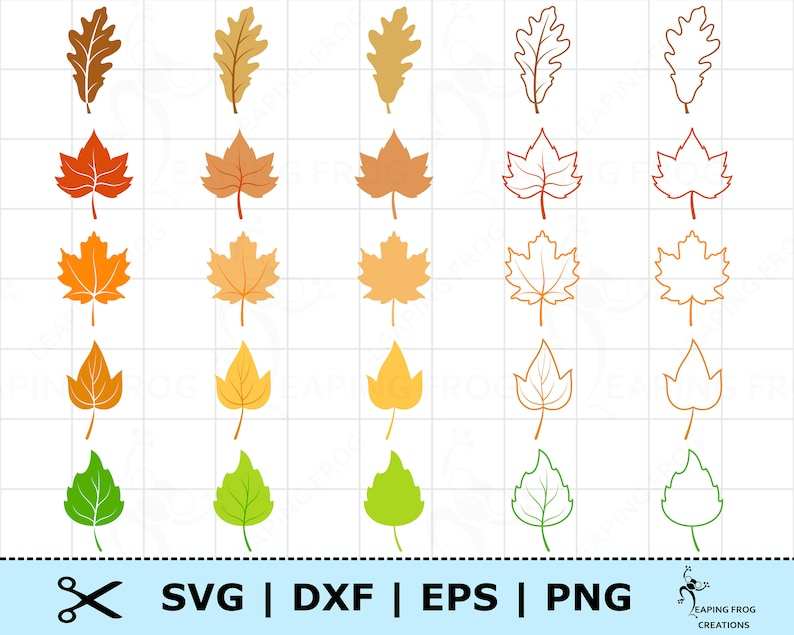 Fall Leaves Svg Layered Files Cricut Silhouette Instant download#1