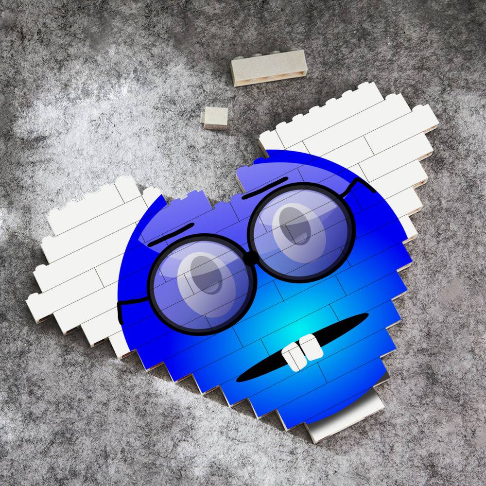 Thinking Meme Heart Shape Building Blocks Emoji Building Blocks