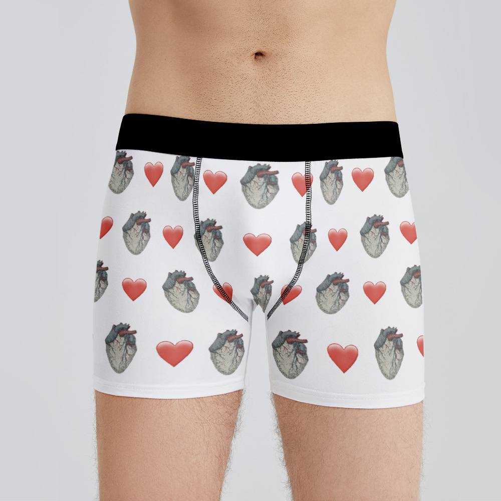 Alice In Chains Boxers Custom Photo Boxers Men's Underwear Heart Boxers  White