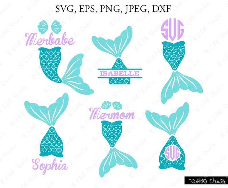 Circle Monogram Mermaid SVG Cut File - Catching Colorflies