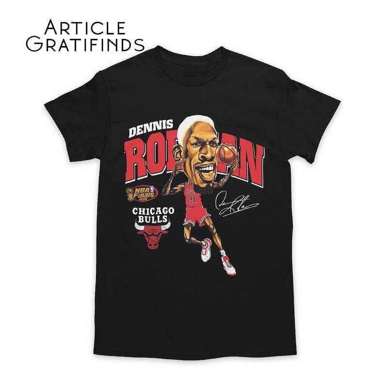 Dennis Rodman Vintage Shirt, Dennis Rodman Singed Printed Chicago