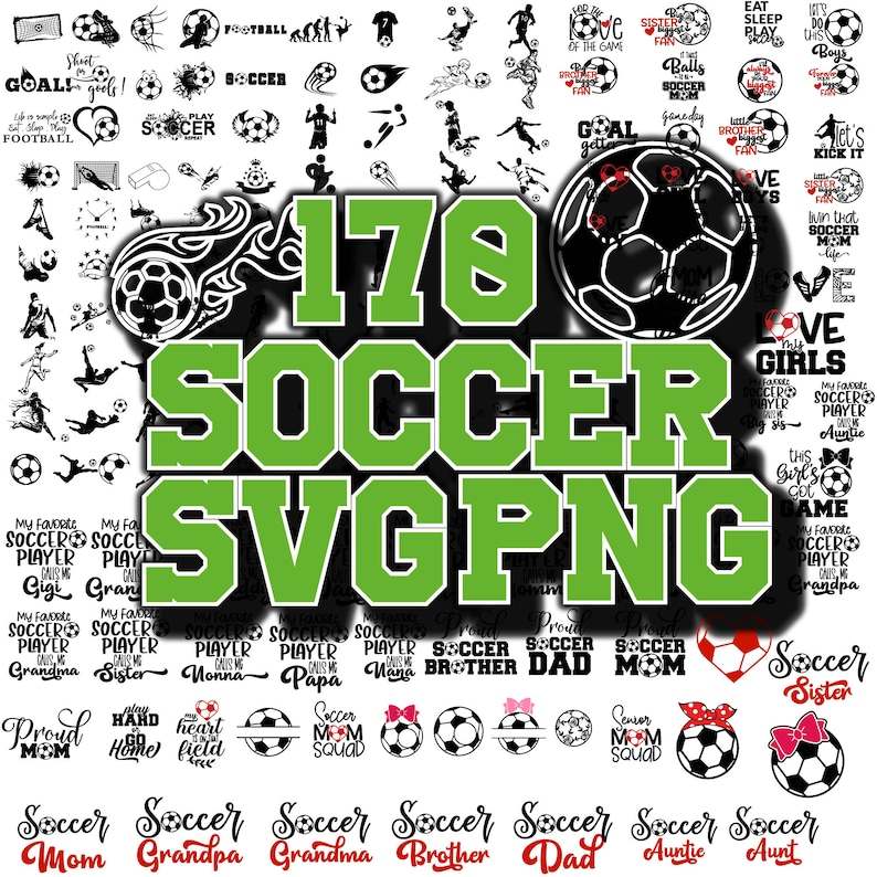 Soccer Ball Svg Cutting Files, Soccer Mom Svg Bundle Supportive Mom Svg
