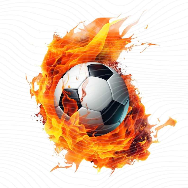 Soccer Ball Svg, Soccer Ball On Fire PNG Digital Download