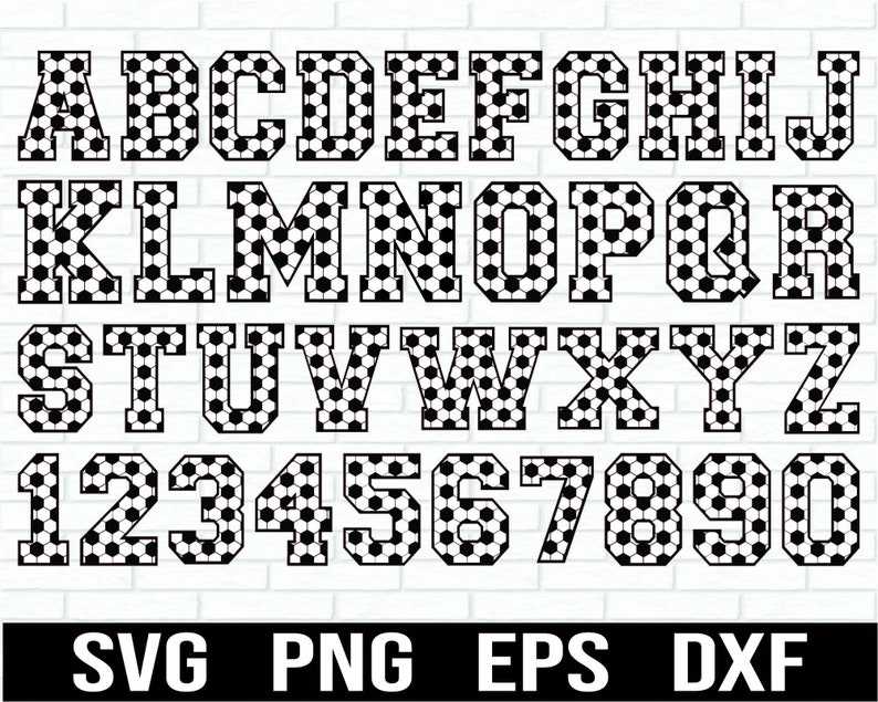 Soccer Ball Svg, Soccer Alphabets and Numbers SVG Sport Letters
