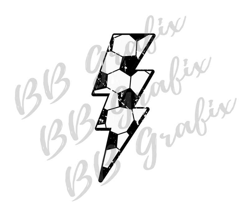 Soccer Ball Svg Cutting Files, Digital Png File Soccer Ball Distressed Lightning DOWNLOAD