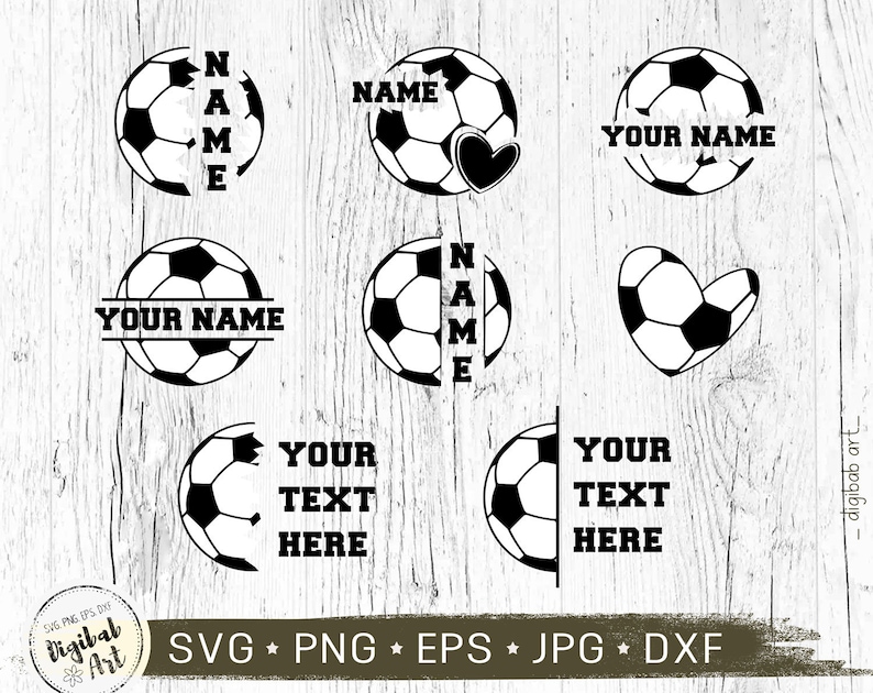 Soccer Ball Svg With Name, Soccer Name SVG Bundle Split Soccer Frame