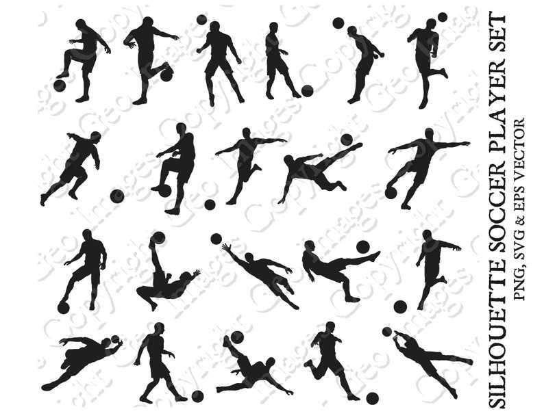 Soccer Ball Svg, Soccer Football Player Sport Silhouette Poses