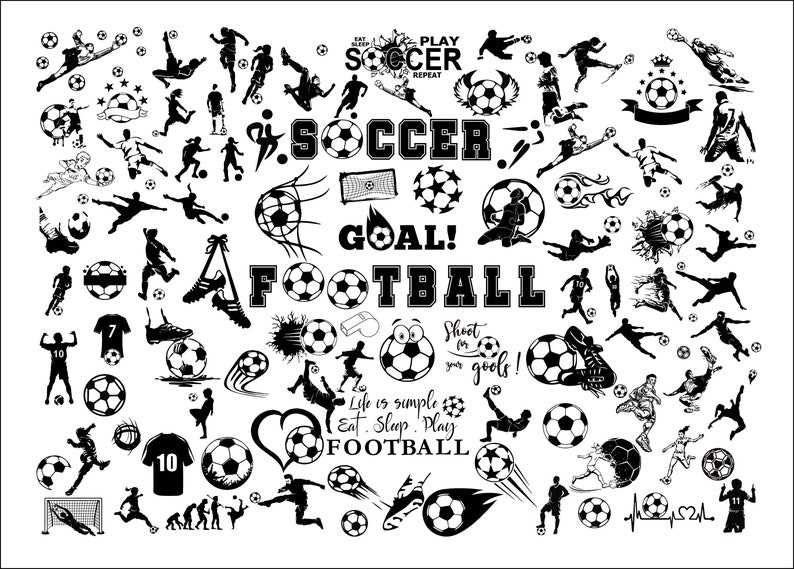 Soccer Ball Svg, Soccer Bundle Svg Soccer Player Svg Team Svg