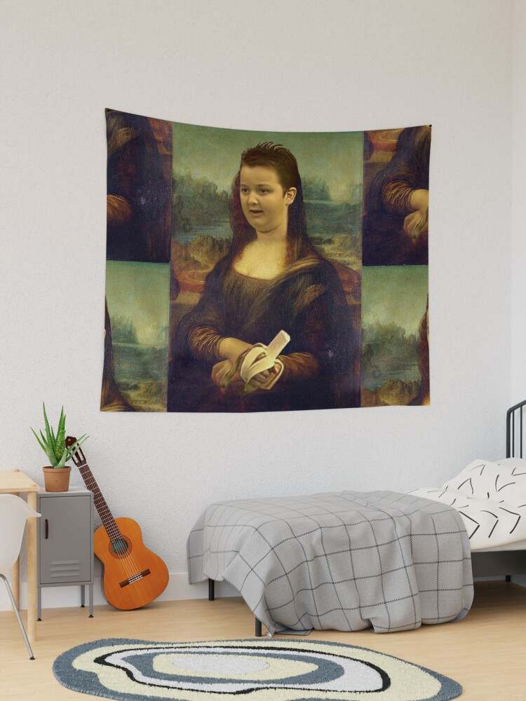 Gibby eating a banana tapestry hot sale