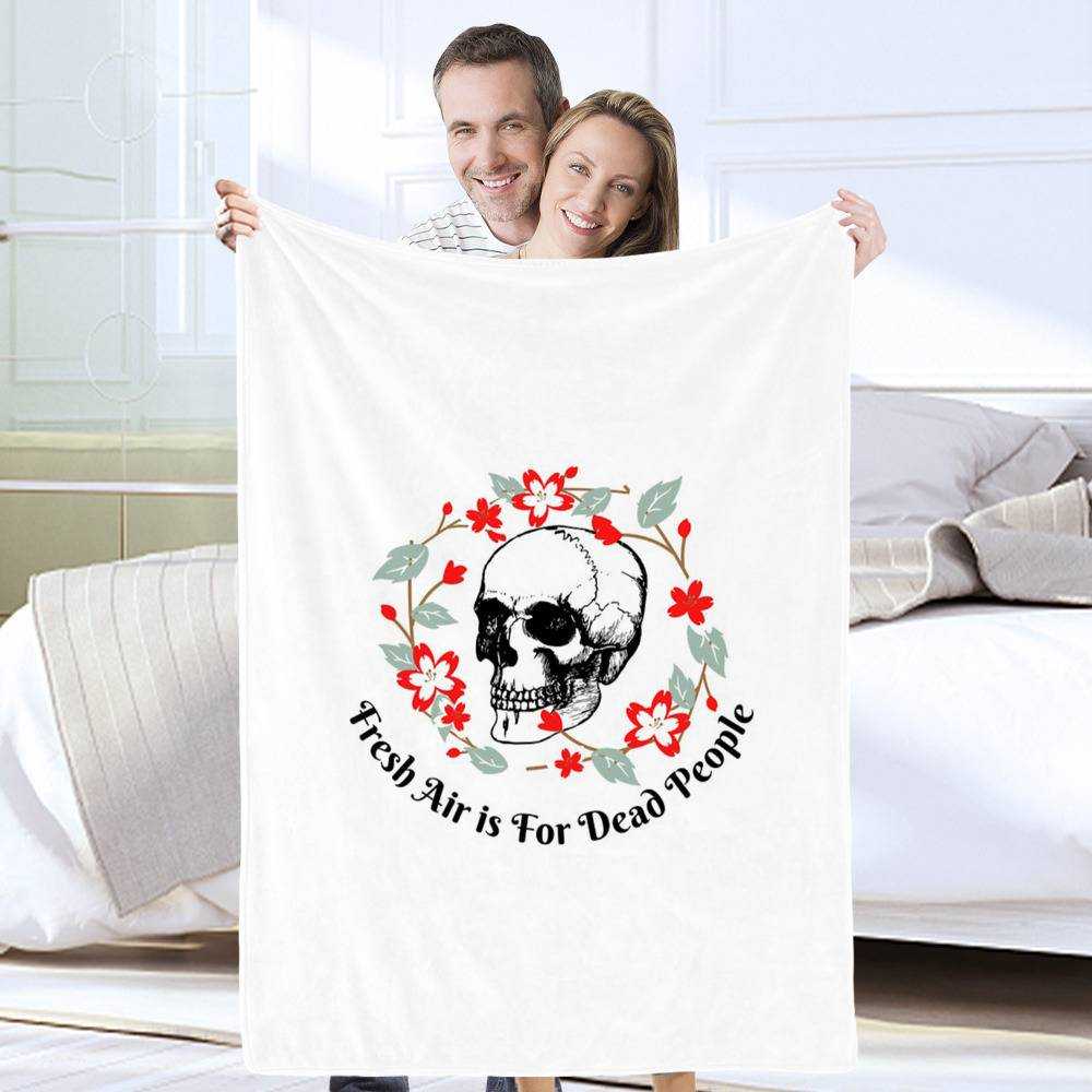 Morbid Podcast Blanket Fresh Air is for Dead People Circle Blanket