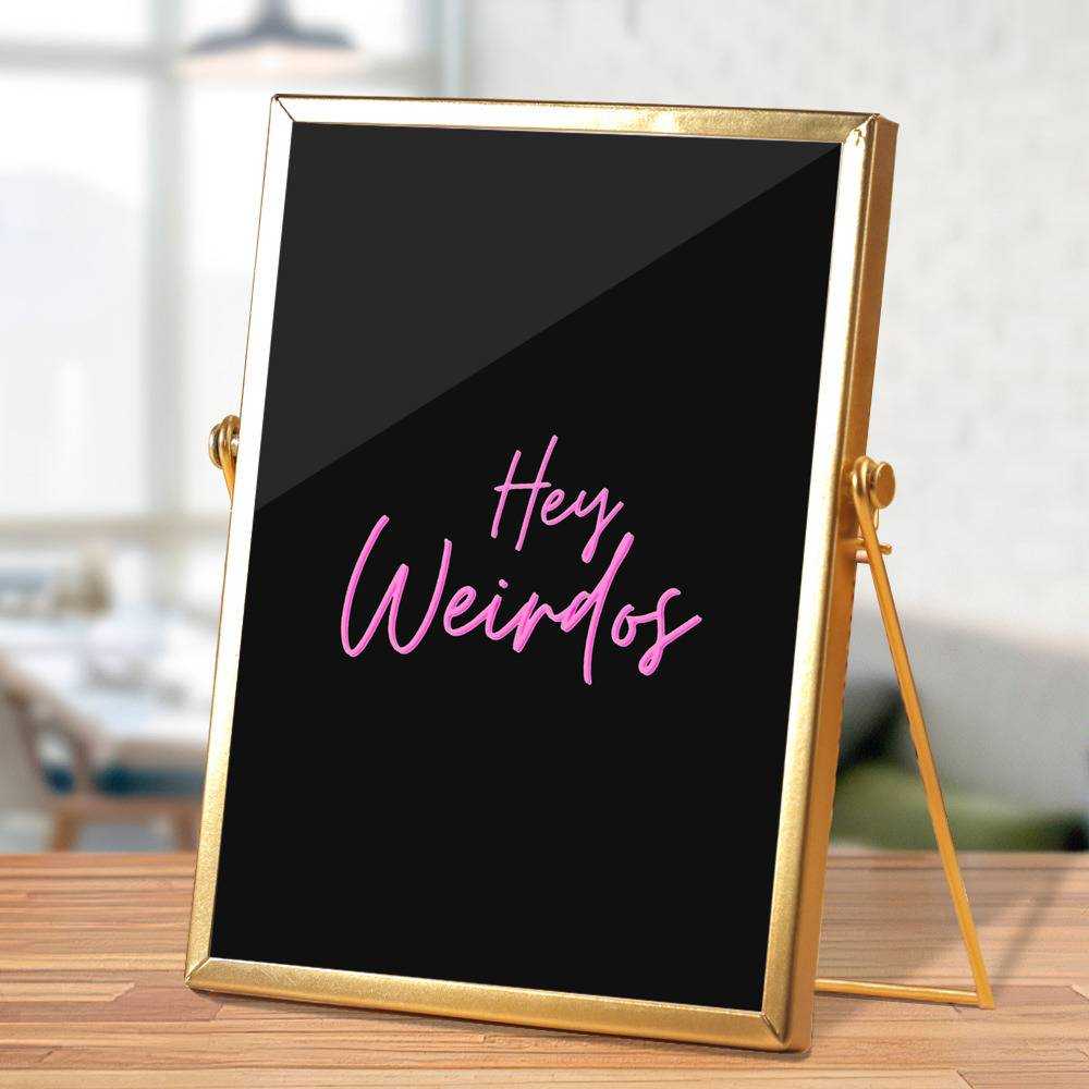 Morbid Podcast Plaque Classic Celebrity Plaque Hey Weirdos by Morbid Podcast Plaque with Golden Frame