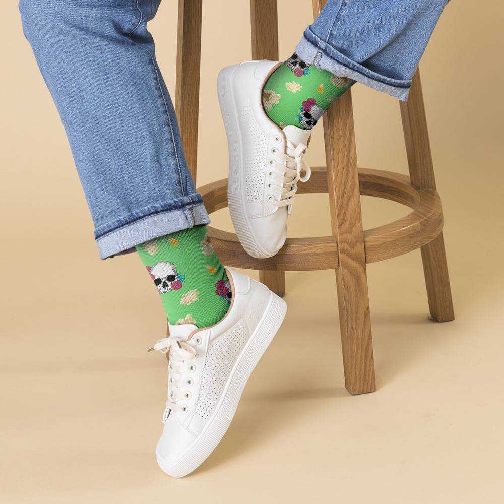 Morbid Podcast Socks Custom Photo Socks Popcorn Socks Green